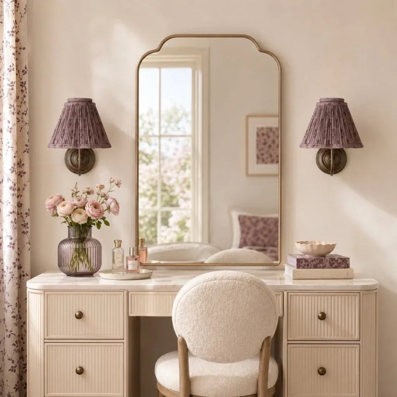 Fenwick Vintage Pleated Pattern Fabric Shade Wall Sconce