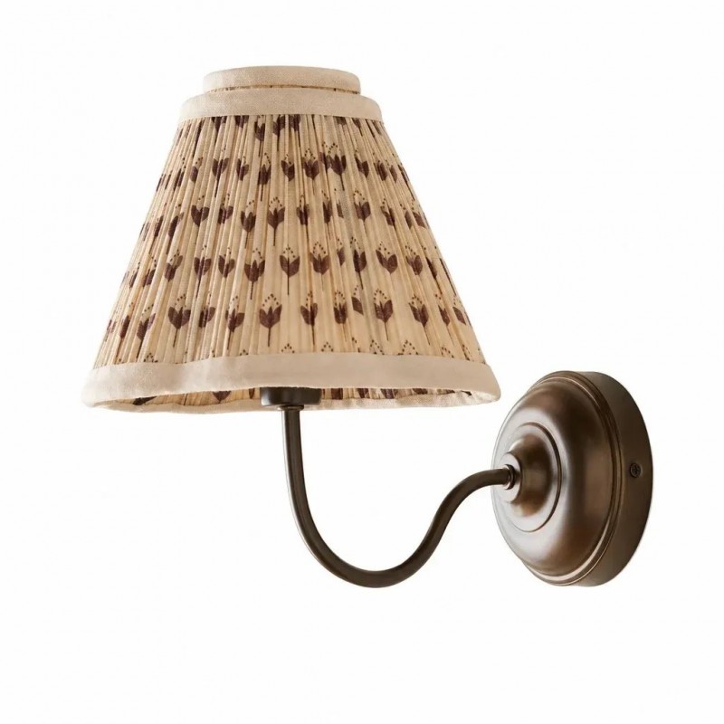 Fenwick Vintage Pleated Pattern Fabric Shade Wall Sconce