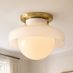 Bruce Vintage Gold Semi Flush Mount Metal Ceiling Light