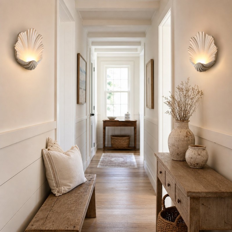 Bellamy Elegant Nautral Shell Resin Wall Light