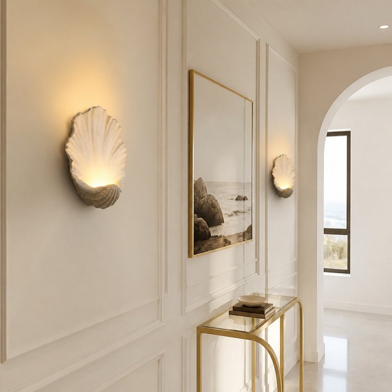 Bellamy Elegant Nautral Shell Resin Wall Light