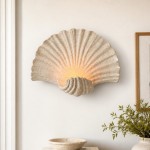 Keaton Modern Art Deco Brass Glass Seashell Wall Sconce