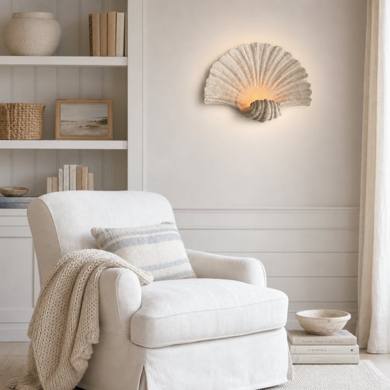 Coralie Vintage Natural Sandstone Shell Wall Lamp