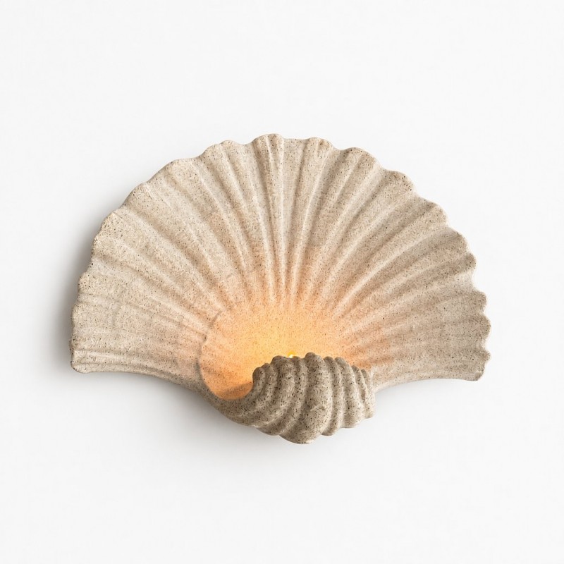 Coralie Vintage Natural Sandstone Shell Wall Lamp