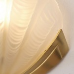 Keaton Modern Art Deco Brass Glass Seashell Wall Sconce