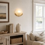 Keaton Modern Art Deco Brass Glass Seashell Wall Sconce