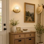 Keaton Modern Art Deco Brass Glass Seashell Wall Sconce