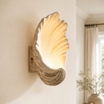 Kristian French Vintage Ceramic Cream Shell Wall Sconce