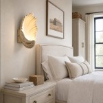 Kristian French Vintage Ceramic Cream Shell Wall Sconce