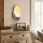 Kristian French Vintage Ceramic Cream Shell Wall Sconce