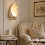 Kristian French Vintage Ceramic Cream Shell Wall Sconce