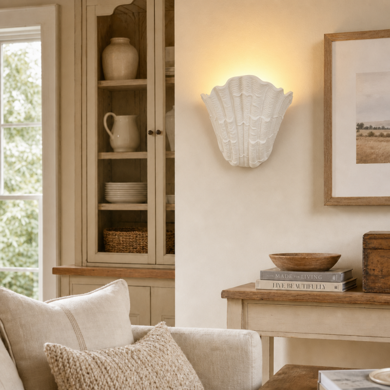 Layton French Coastal Shell Wall Sconce