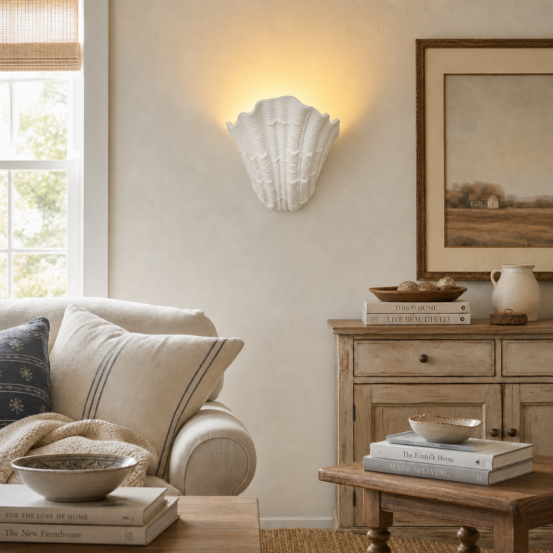 Layton French Coastal Shell Wall Sconce