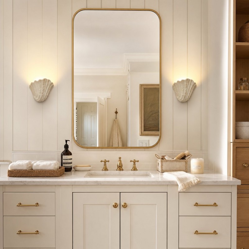 Layton French Coastal Shell Wall Sconce