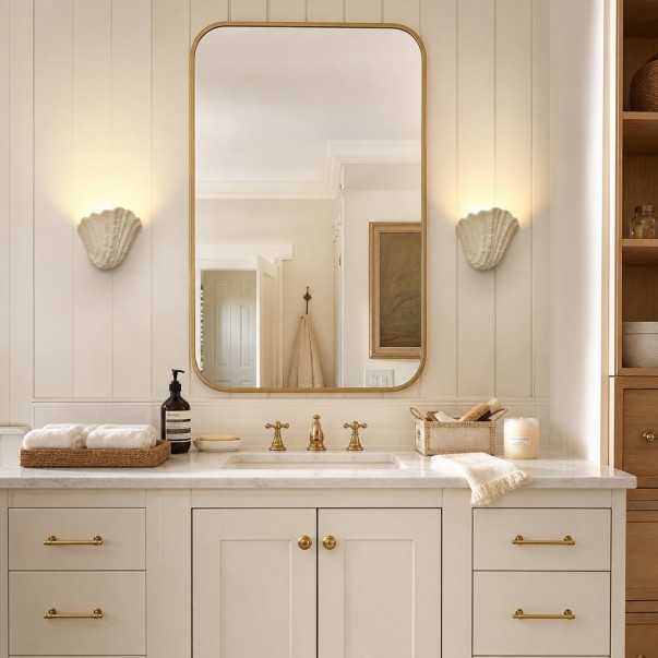 Layton French Coastal Shell Wall Sconce