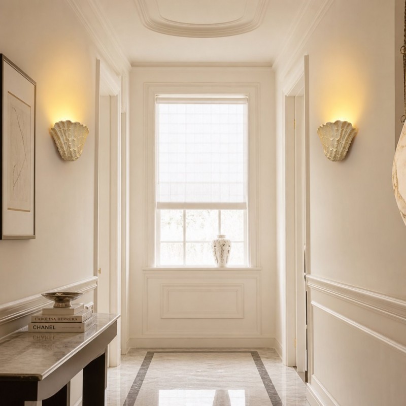 Layton French Coastal Shell Wall Sconce