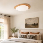 Zephyriel Nordic LED Walnut Pebble Ceiling Light