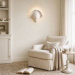 Brinley French Mid-century Resin Scallop Wall Sconce