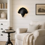 Brinley French Mid-century Resin Scallop Wall Sconce