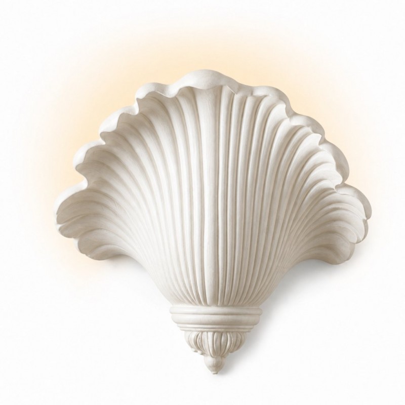 Brinley French Mid-century Resin Scallop Wall Sconce