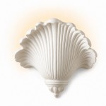Brinley French Mid-century Resin Scallop Wall Sconce