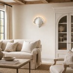 Brinley French Mid-century Resin Scallop Wall Sconce