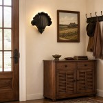 Brinley French Mid-century Resin Scallop Wall Sconce