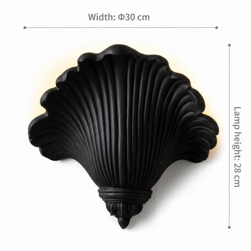 Brinley French Mid-century Resin Scallop Wall Sconce