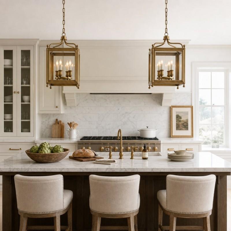 Leroy Vintage Metal 4-Light Lantern Pendant Light