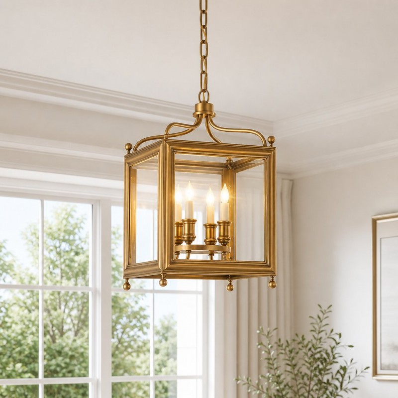 Leroy Vintage Metal 4-Light Lantern Pendant Light