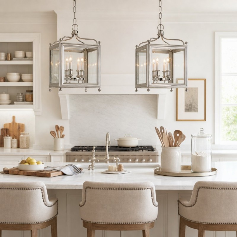 Leroy Vintage Metal 4-Light Lantern Pendant Light