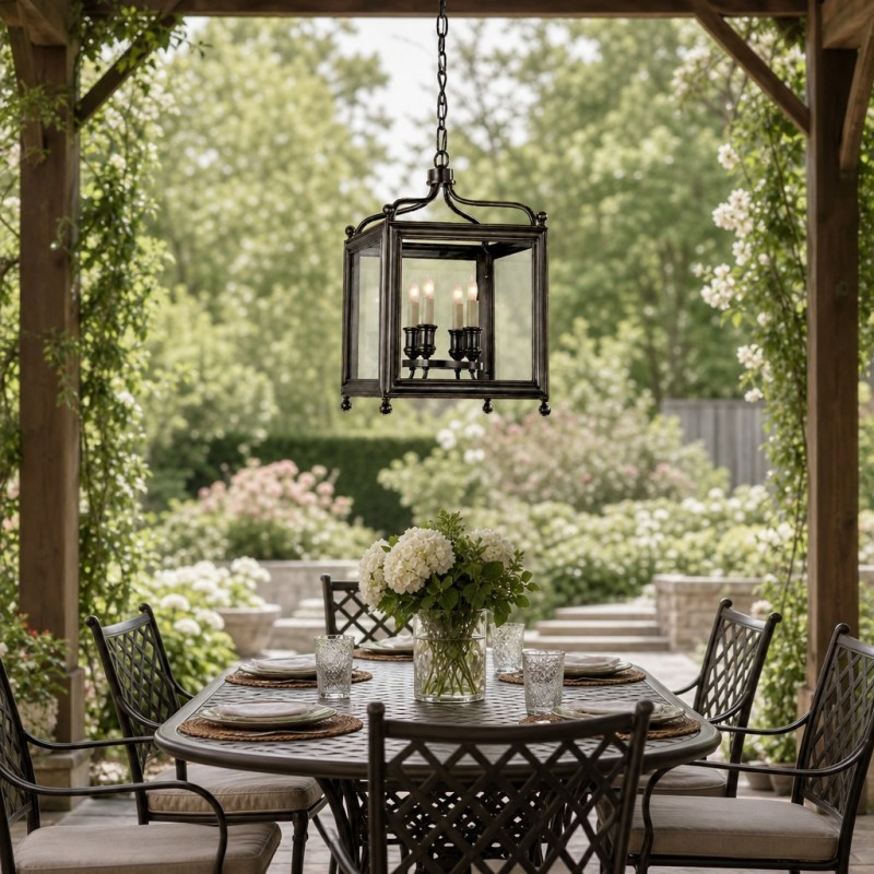 Leroy Vintage Metal 4-Light Lantern Pendant Light