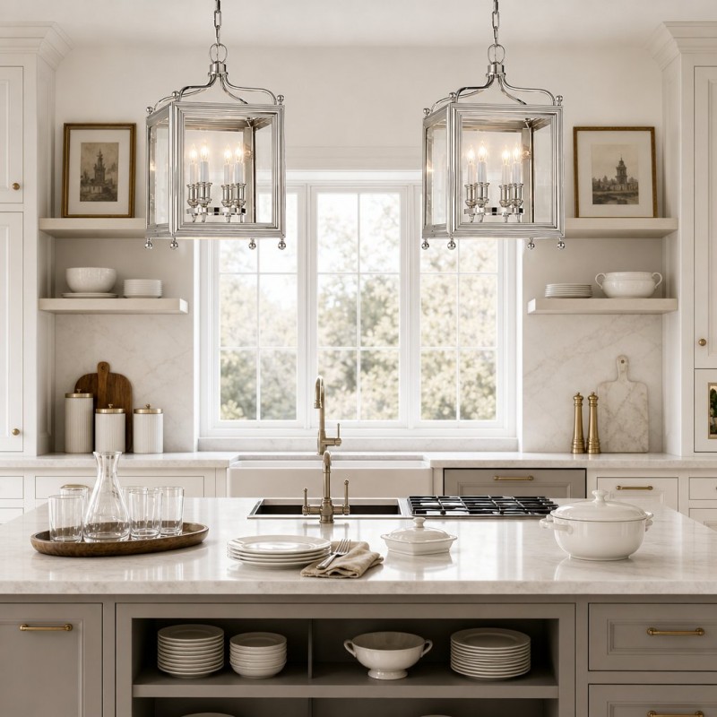 Leroy Vintage Metal 4-Light Lantern Pendant Light