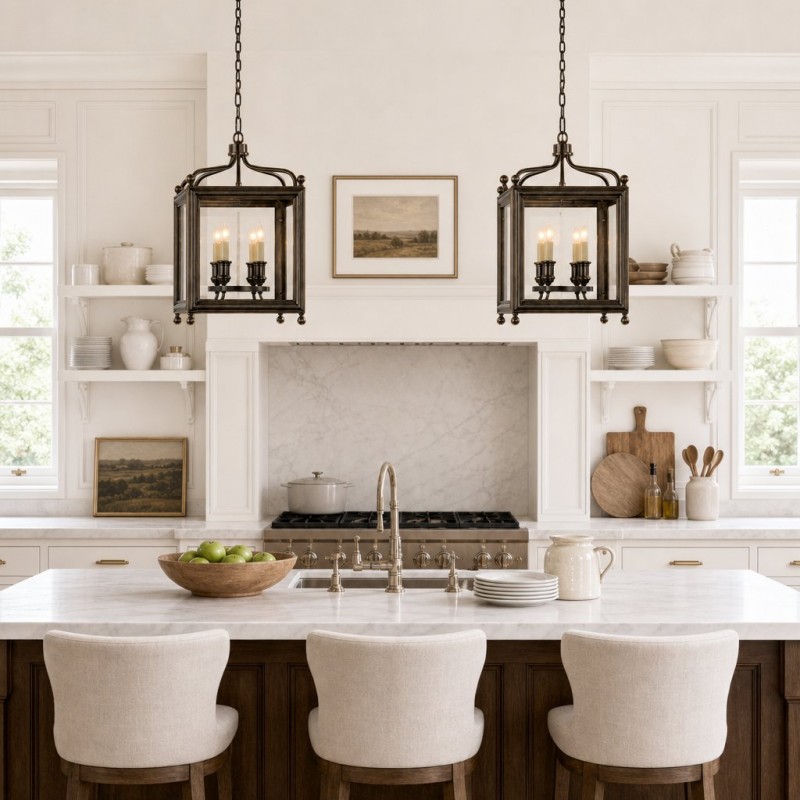 Leroy Vintage Metal 4-Light Lantern Pendant Light