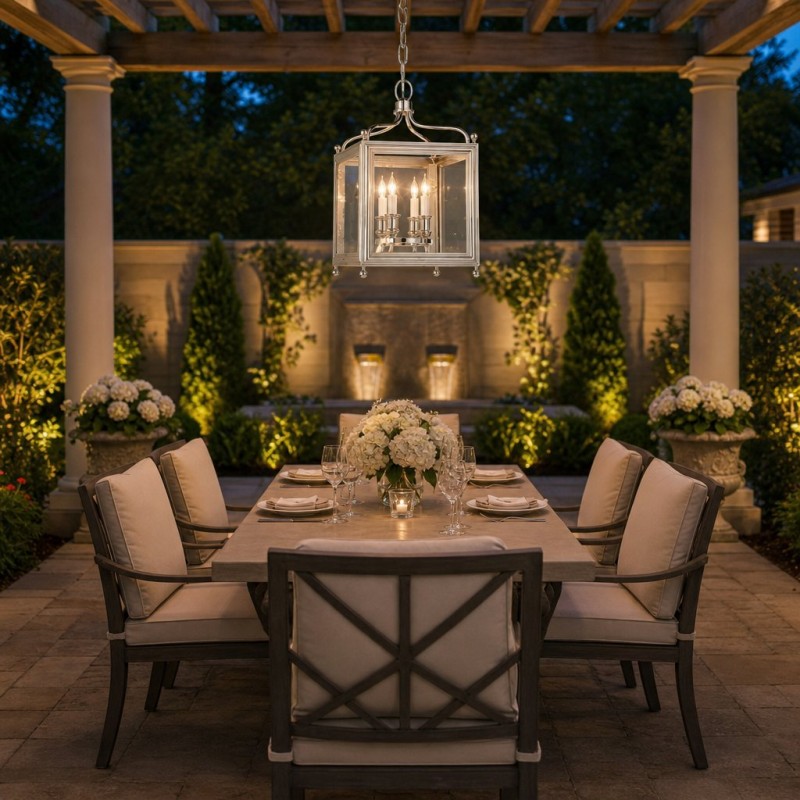 Leroy Vintage Metal 4-Light Lantern Pendant Light