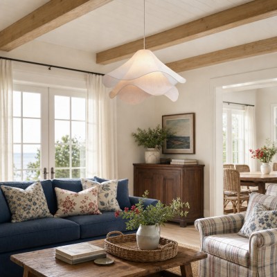 Liora Modern Petal Iron Fabric Pendant Light