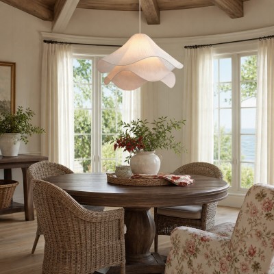 Liora Modern Petal Iron Fabric Pendant Light