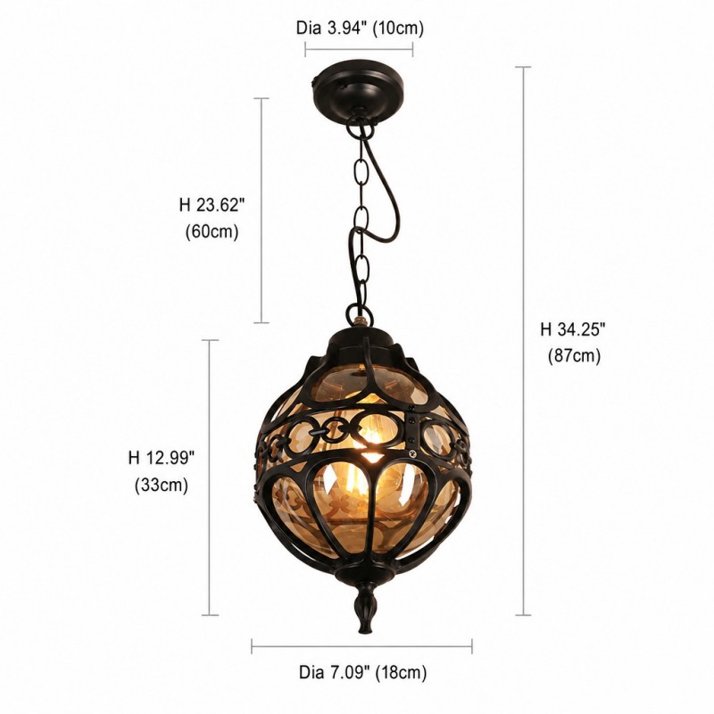 Magnus Farmhouse Outdoor Patio Porch Round Pendant Light