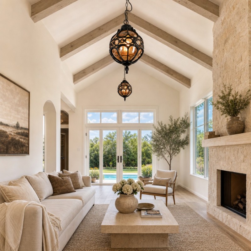 Magnus Farmhouse Outdoor Patio Porch Round Pendant Light