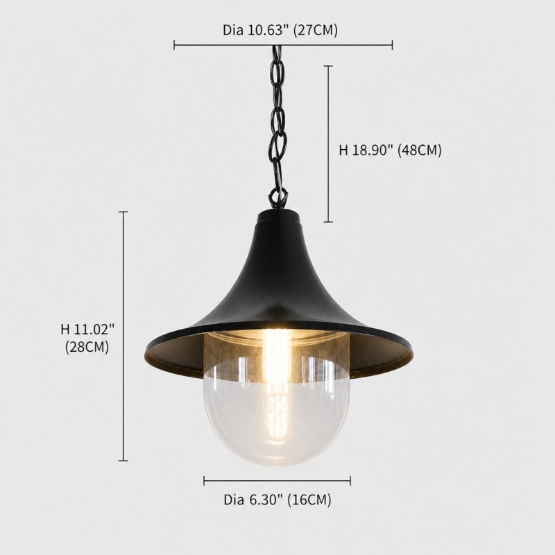 Marshall Farmhouse Outdoor Patio Porch Black Pendant Light