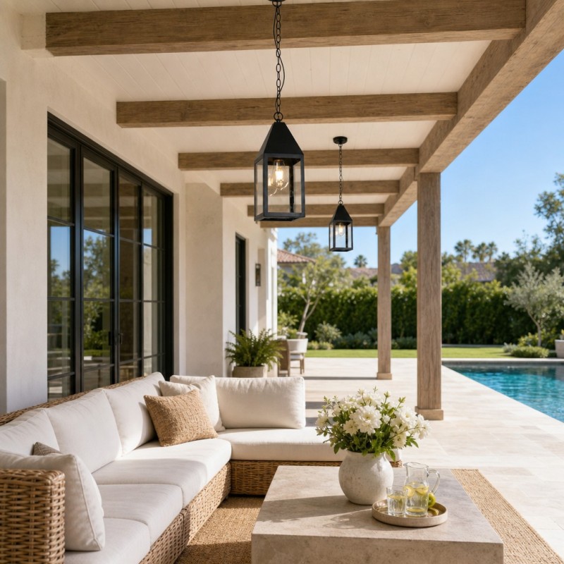Merrick Farmhouse Outdoor Patio Porch Small Pendant Light