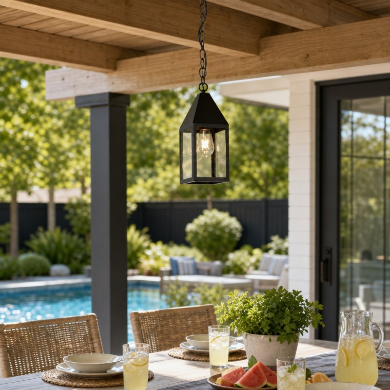 Merrick Farmhouse Outdoor Patio Porch Small Pendant Light