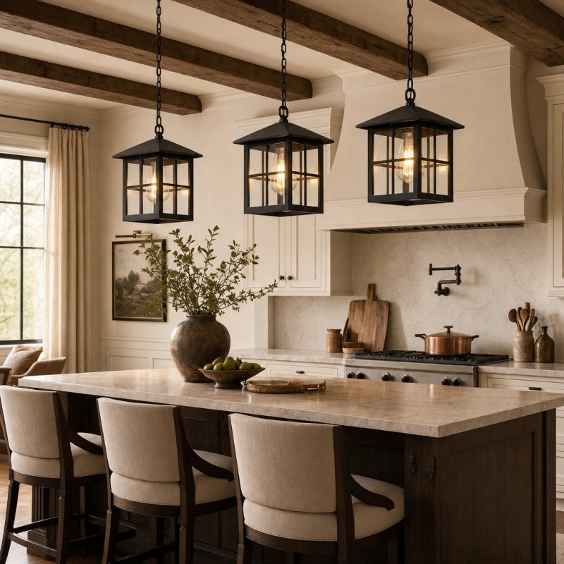 Miles Farmhouse Outdoor Patio Porch Black Pendant Light