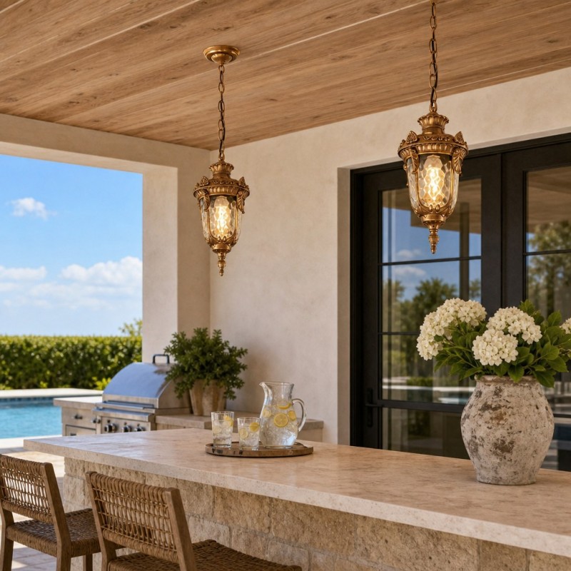Maxwell Farmhouse Outdoor Patio Porch Small Pendant Light