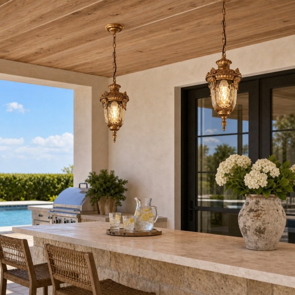 Maxwell Farmhouse Outdoor Patio Porch Small Pendant Light