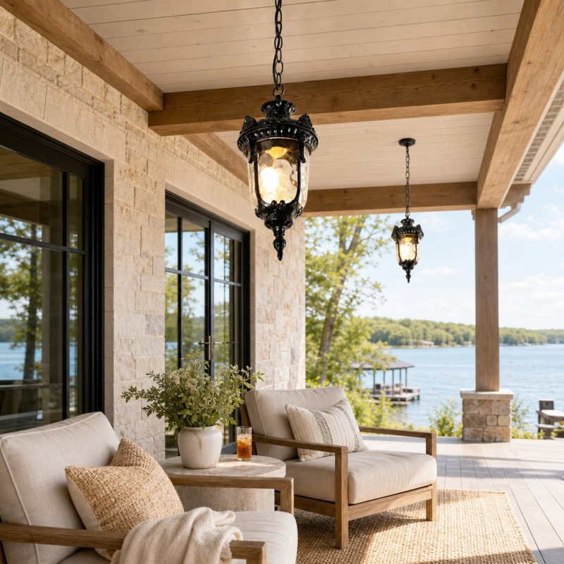 Maxwell Farmhouse Outdoor Patio Porch Small Pendant Light