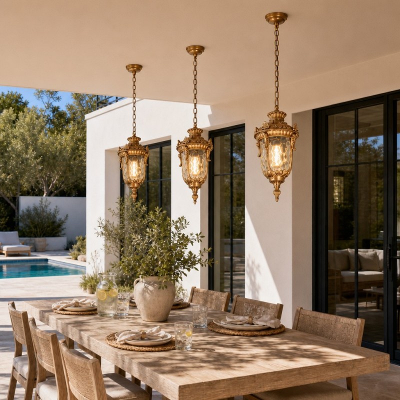 Maxwell Farmhouse Outdoor Patio Porch Small Pendant Light