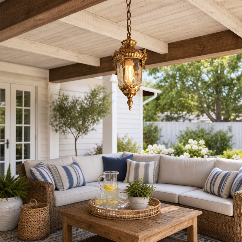 Maxwell Farmhouse Outdoor Patio Porch Small Pendant Light