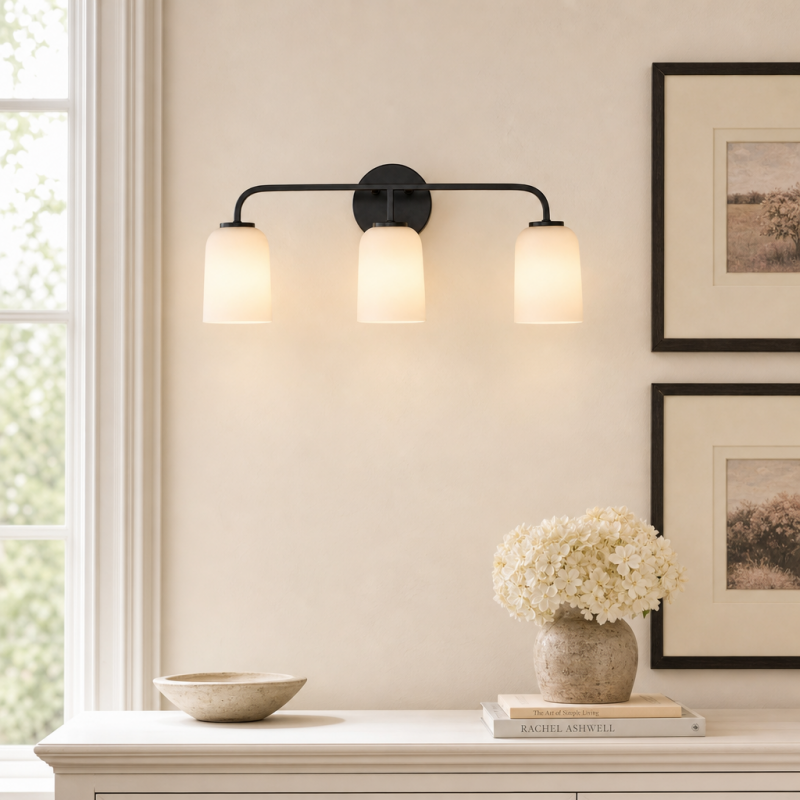 Bransen Modern Milk Glass 2/3-Light Vanity Wall Sconce