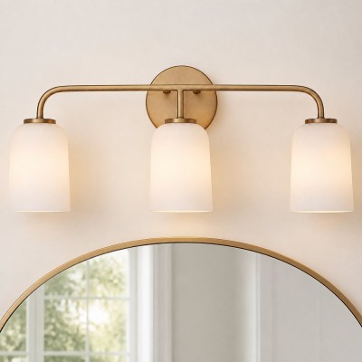 Bransen Modern Milk Glass 2/3-Light Vanity Wall Sconce